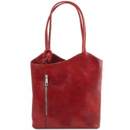 Patty Bolso de Señora en Piel Convertible en Mochila Rojo TL141497