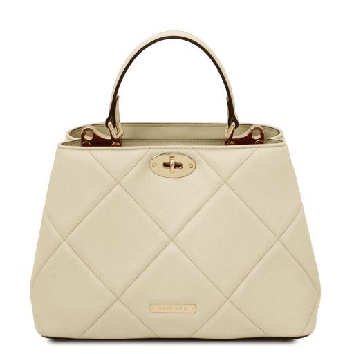 TL Bag Sac à Main en Cuir Souple Matelassé Beige TL142132