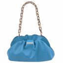 TL Bag Pochette in Pelle Morbida con Tracolla a Catena Celeste TL142184