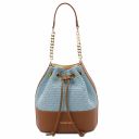 TL Bag Straw Effect Bucket bag Light Blue TL142207