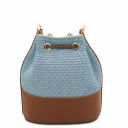 TL Bag Straw Effect Bucket bag Light Blue TL142207