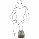 TL Bag Straw Effect Bucket bag Light Blue TL142207