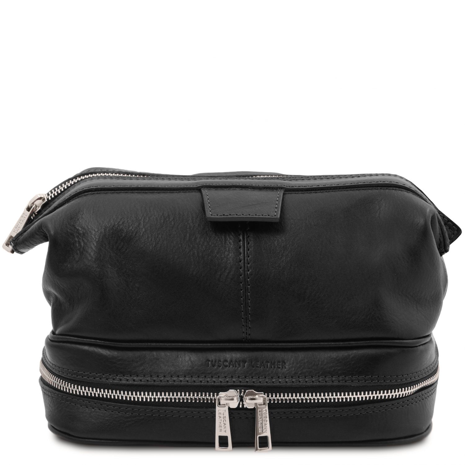 Leather toiletry bag Black