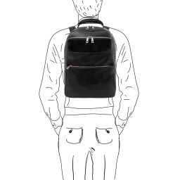 Melbourne Mochila en Piel Porta Ordenador Negro TL142205