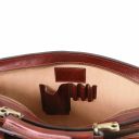 Venezia Leather Briefcase 2 Compartments Dark Brown TL141268