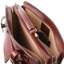 Venezia Leather Briefcase 2 Compartments Dark Brown TL141268