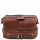 Colombo Borsone da Viaggio in Pelle e Beauty Case in Pelle Marrone TL142235