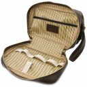 Colombo Borsone da Viaggio in Pelle e Beauty Case in Pelle Testa di Moro TL142235