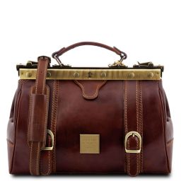 Monalisa Mallette Infirmière Rétro en Cuir Avec Boucles Marron TL10034