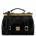 Monalisa Doctor Gladstone Leather bag With Front Straps Black TL10034