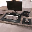 Premium Office Set Carpeta Para Escritorio, Alfombrilla y Vaciabolsillos en Piel Negro TL142088
