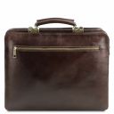 Venezia Leather Briefcase 2 Compartments Dark Brown TL141268