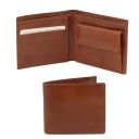 Elégant Portefeuille en Cuir Pour Homme Avec 2 Volets et Porte Monnaie Marron TL140761