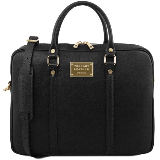 Prato Exclusive Saffiano Leather Laptop Case Black TL141626