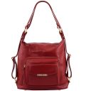 TL Bag Leather Convertible Backpack Shoulderbag Red TL141535