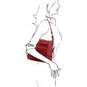 TL Bag Leather Convertible Backpack Shoulderbag Red TL141535