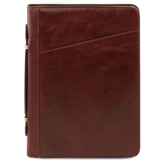 Claudio Exclusive Leather Document Case With Handle Коричневый TL141404