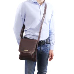 Jimmy Bolso Para Hombre en Piel con Bolsillo Delantero Marrón TL141407