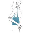 TL Bag Zaino Piccolo da Donna in Pelle Azzurro TL142092