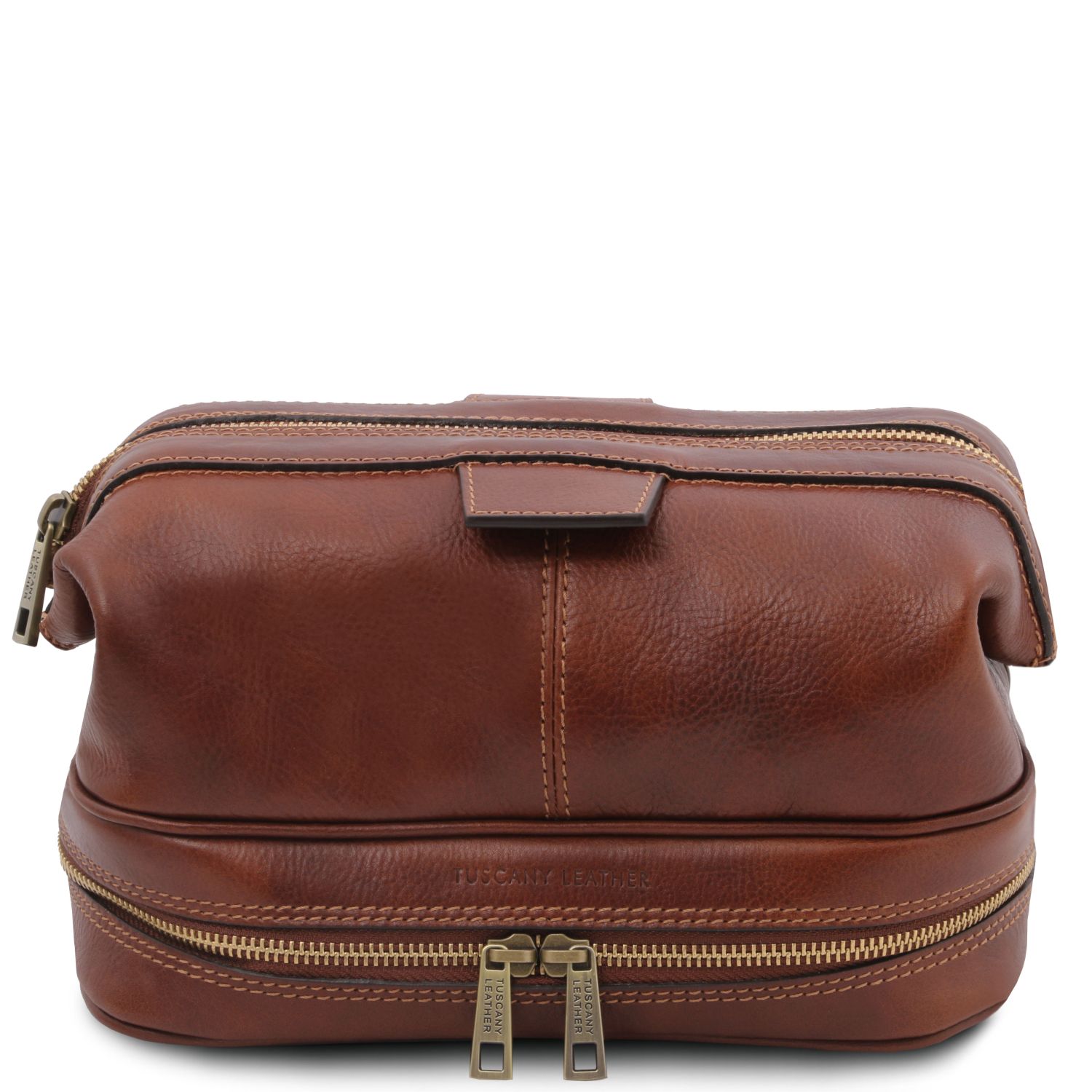 Leather toiletry bag Brown