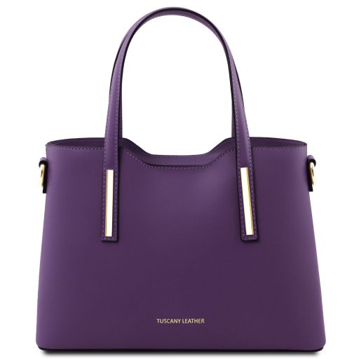 Olimpia Leather Tote - Small Size Purple TL141521