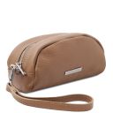 TL Bag Soft Leather Toiletry Case Taupe TL142314