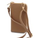 TL Bag Leather Wallet/phone Holder With Strap Taupe TL142323