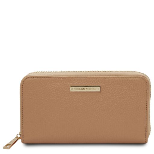 Eris Esclusivo Portafoglio in Pelle zip Around Champagne TL142318
